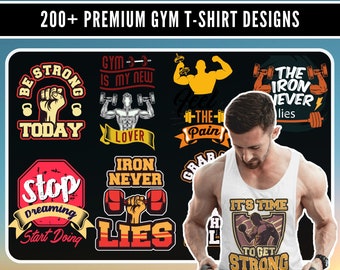 200+ Premium GYM Tshirt Desing, Fitness svg, Workout svg, Unique & High Quality Print on Demand Designs,Commercial Use SVG Files For Cricut