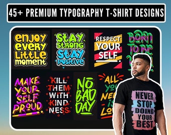 Typography T-Shirt Design Print, Editable Tshirt Design Bundle, Print on Demand Shirt Design, Urban Tshirt, Artwork Shirt SVG, Vector File