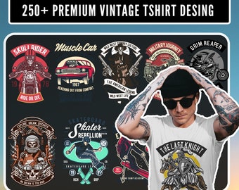 250+ Premium Vintage Tshirt Pod Design Bundle, High Quality Print, Urban Tshirt, Streetwear Tshirt, Commercial Use SVG Files For Cricut