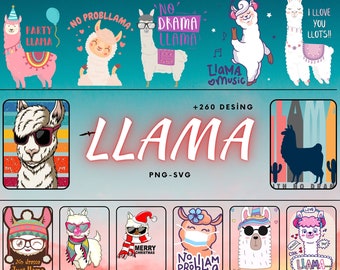 Llama Svg Bundle, Llama Face SVG, Cute Llama Svg, llama shirt, Floral llama SVG,No Drama Llama SVG, Funny Llama Svg,Llama Aviator Sunglasses