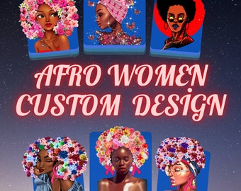 Afro Woman Custom Desing PNG, Afro Girl Svg, Afro Queen Svg, Afro Lady Svg, Curly Hair Svg,Black Woman,Black History Month SVG,Download