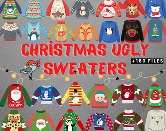 Ugly Christmas Sweater SVG , Christmas Sweater SVG, Christmas Clipart, Tacky Sweaters,Ugly Christmas Sweater Design, Winter Sweater Clipart