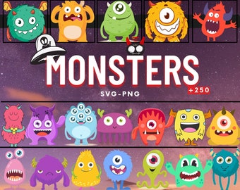 Cute colorful monster svg, Funny monsters svg cut files,Cute Monster svg,Baby Monster Clipart,T-Shirt Design ,Monster svg,Digital Download