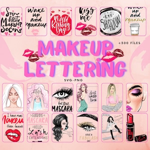 Paquete de maquillaje svg, belleza svg, glam svg, diva svg, glamour svg, citas de maquillaje svg, moda svg, chica svg, mujeres svg, pestañas svg, archivos digitales
