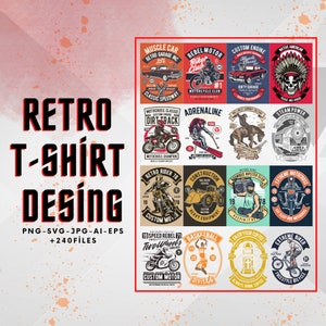 Retro-Typografie-T-Shirt-Design, Urban Designs, amerikanische einzigartige und hochwertige Print-on-Demand-Designs, Vektorgrafik-Designs-Paket, SVG, PNG