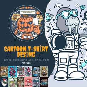 Cartoon T-Shirt Design Vectors , High Resolution, Mockup , svg , T-shirt svg , poster ,Huge Bundle,Vector Graphic Designs Pack,SVG,PNG