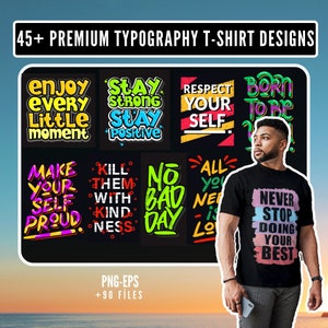 Typography T-Shirt Design Print, Editable Tshirt Design Bundle, Print on Demand Shirt Design, Urban Tshirt, Artwork Shirt SVG, Vector File