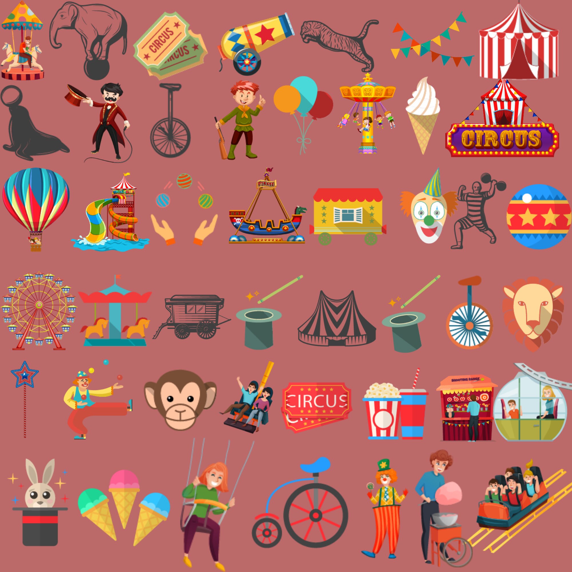 Circus Clipart, Circus Printable , Circus PNG and SVG, Carnival Clip ...