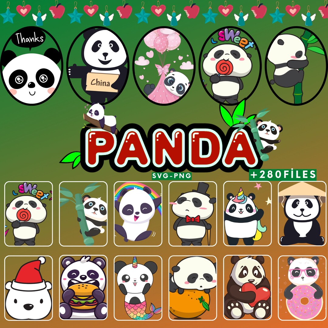 Panda Svg Mega Bundle, Panda Head Svg, Panda Svg Bundle, Cute Little ...