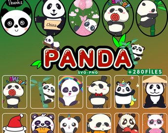 Panda Svg Mega Bundle, Panda head svg, Panda svg bundle, Cute Little Panda Clipart,Baby Panda svg,Funny Panda, Panda Party, Download SVG,PNG