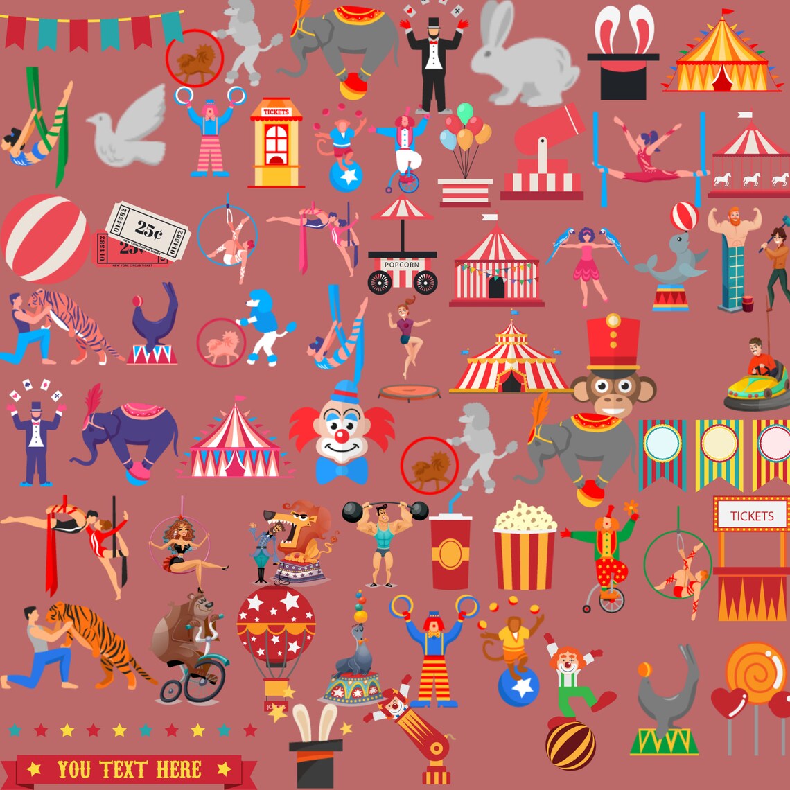 Circus Clipart, Circus Printable , Circus PNG and SVG, Carnival Clip ...