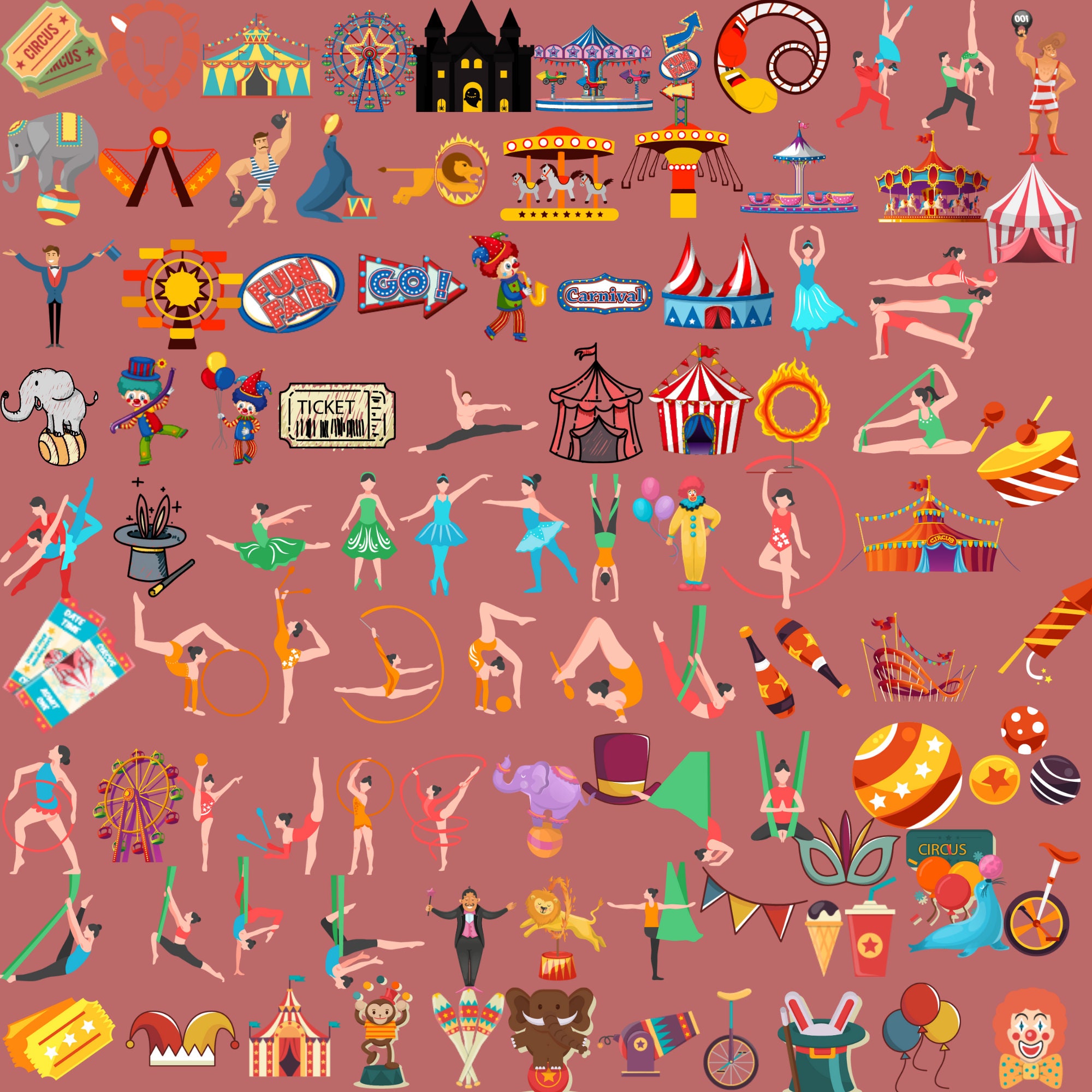 Circus Clipart, Circus Printable , Circus PNG and SVG, Carnival Clip ...