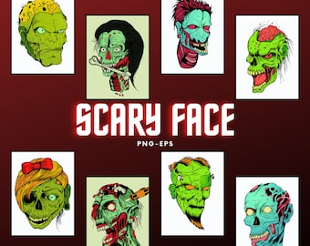 Scary Face svg, Horror Svg Files, Artwork Typography t-shirt Design, Scream Scary svg, Baby Horror Characters Svg Png ,Layered Horror