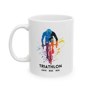 Triathlon Mug | Triathlon Gift | Swim Bike Run | Triathlon Coffee Cup | Gift For Triathlete | Triathlete Gift | Athlete Gift | Marathon Gift