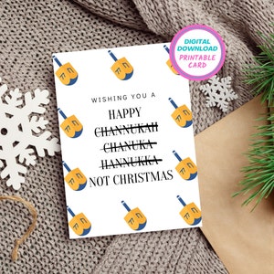 Carte drôle de Hanoucca | Carte mignonne de Hanoucca | Carte Chrismukkah drôle | Cadeau de Hanoucca | Cadeau de Noël | Carte Chrismukkah | Carte Menorah