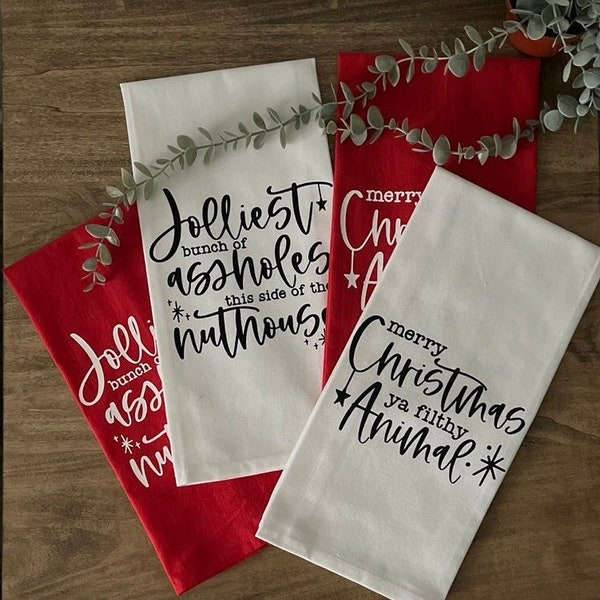 Merry Christmas Towel, Christmas Kitchen Towel, Funny Tea Towel, Holiday Towel, Home Alone Towel, Christmas Vacation Towel