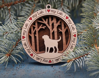 Lab Ornament, Custom Dog Ornament, Gift for Dog Lovers, Dog Christmas Ornament, Pet Keepsake, Dog Breed Ornament