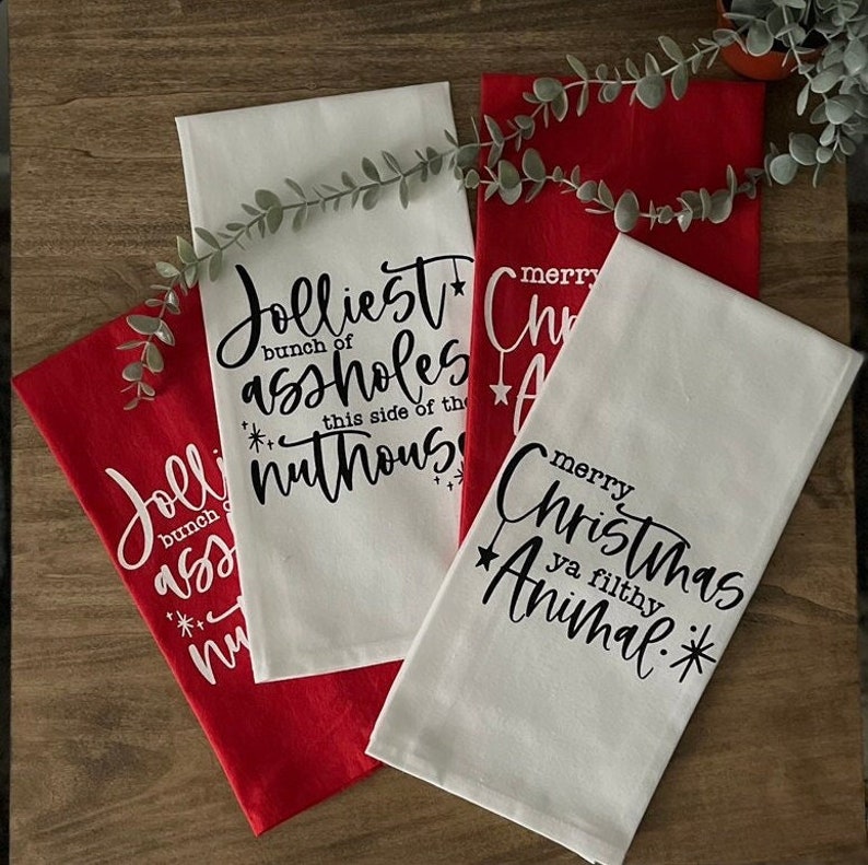 Merry Christmas Towel, Christmas Kitchen Towel, Funny Tea Towel, Holiday Towel, Home Alone Towel, Christmas Vacation Towel image 1