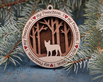 Frenchton Ornament, Custom Dog Ornament, Gift for Dog Lovers, Dog Christmas Ornament, Pet Keepsake, Dog Breed Ornament