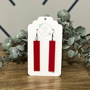 Acrylic Bar Dangle Earrings 2&quot; - 3.5&quot; Length - Acrylic Post Bar Earrings, Stud Bar Earrings, Lightweight Earrings