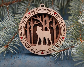 Fox Terrier Ornament, Custom Dog Ornament, Gift for Dog Lovers, Dog Christmas Ornament, Pet Keepsake, Dog Breed Ornament