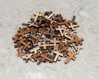 Wood Confetti, Cross Confetti, Table Scatter, Rustic decor, Christian Decor, Rustic Cross, Farmhouse Decor