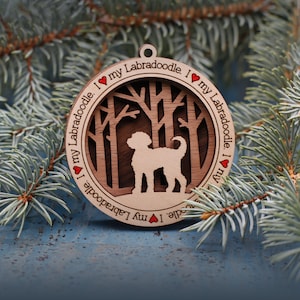 Labradoodle Ornament, Custom Dog Ornament, Gift for Dog Lovers, Dog Christmas Ornament, Pet Keepsake, Dog Breed Ornament