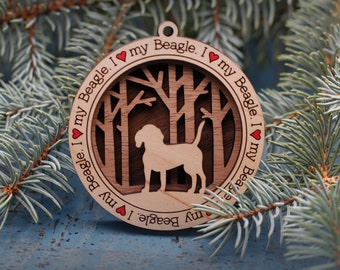 Beagle Ornament, Custom Dog Ornament, Gift for Dog Lovers, Dog Christmas Ornament, Pet Keepsake, Dog Breed Ornament