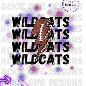 Wildcats Football Png, Preppy Mascot, Wildcats Football, Wildcats Game Day,Wildcats Png,Retro Wildcats Png,Wildcats Colorful Sublimation Png