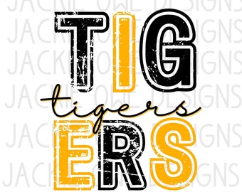 Tigers Sublimation Png, Game Day, Tigers Png, Tigers Football Png, Football, Tigers Png for Shirt, Instant Download, Black and Gold Tigers