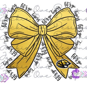Tigers Coquette Png, Mascot,Tigers bow Png, Tigers Game Day, Tigers Png, Go Tigers Png, Tigers Colorful Sublimation Png, Coquette Mascot Png