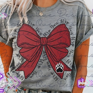 Bears Coquette Png, Mascot, Bears bow Png, Bears Game Day, Bears Png, Go Bears Png, Bears Colorful Sublimation Png, Coquette Mascot Png