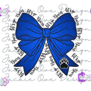 Bears Coquette Png, Mascot, Bears bow Png, Bears Game Day, Bears Png, Go Bears Png, Bears Colorful Sublimation Png, Coquette Mascot Png