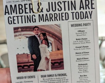 50 Count - Customizable Wedding Newsletter Print-Out