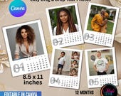 2026 Calendar, Canva Editable Drag and Drop Picture Template, Custom Family Photo, Home Office Monthly Calendar, Digital Download