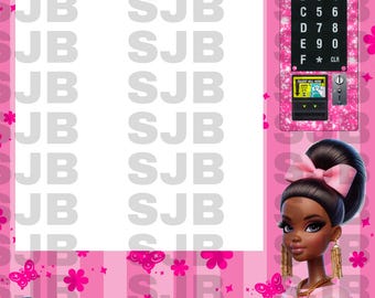 Black Barbi Vending Machine Canva Template: Editable 11x17 (Digital Download