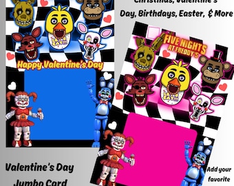 Tarjeta gigante de San Valentín de FNAF (PNG), paquete de 5 noches en Freddy's V-Day, descarga digital