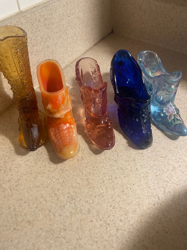 Fenton Glass Shoes Etsy