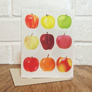 Apfel Grußkarte | Original-Illustration | Lehrer Wertschätzung | Blanko Grußkarte | Obst | Obstgarten