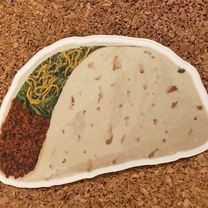 Taco Vinyl Sticker | Waterproof, Water Bottle, Laptop, Diecut Sticker | Taco Bell
