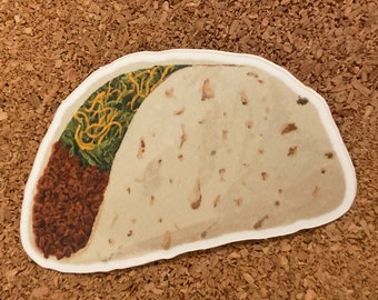 Taco Vinyl Sticker | Waterproof Diecut, Laptop Decal