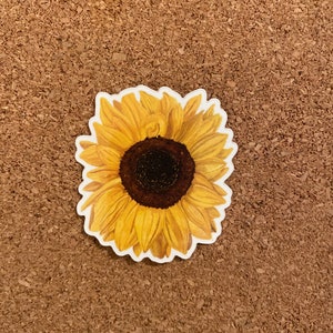 Sunflower Vinyl Sticker | Waterproof, Water Bottle, Laptop, Diecut Sticker | Floral Sticker