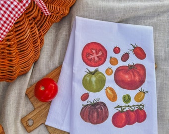 Tomato Tea Towel | Kitchen | Dish Towel | Housewarming Gift | Cottage Core | Summer Decor | Functional and Decorative
