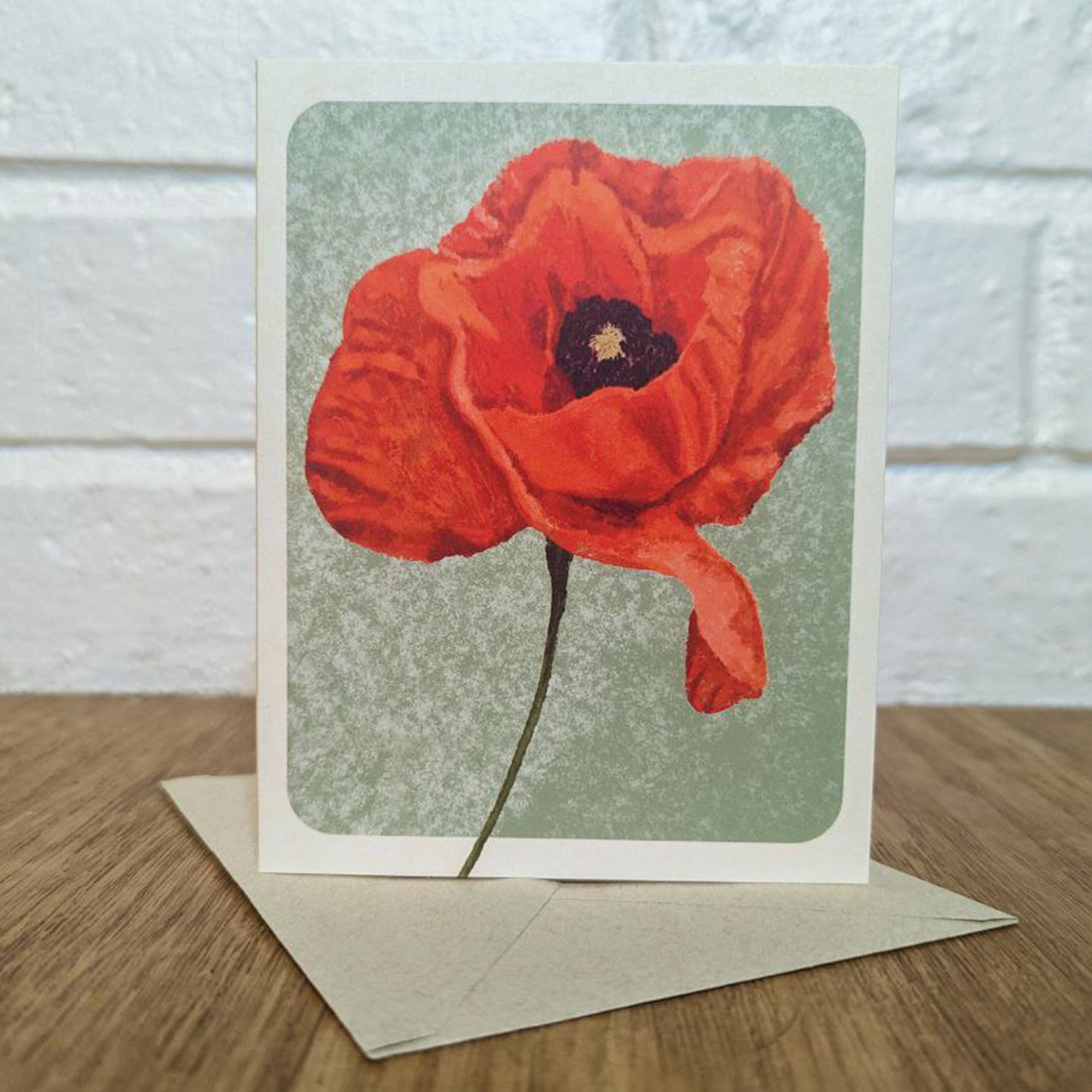 Illustrated Poppy Greeting Card | Blank Note Card - Etsy