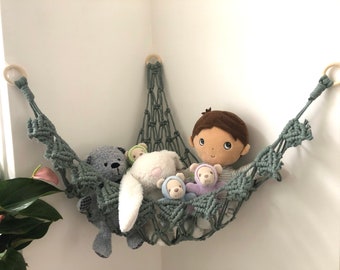 Soft Toy hammock, Nursery storage, Stuffed Animals storage, Teddy bear hammock, Macrame toy hammock, Kids room storage, Boho kids room