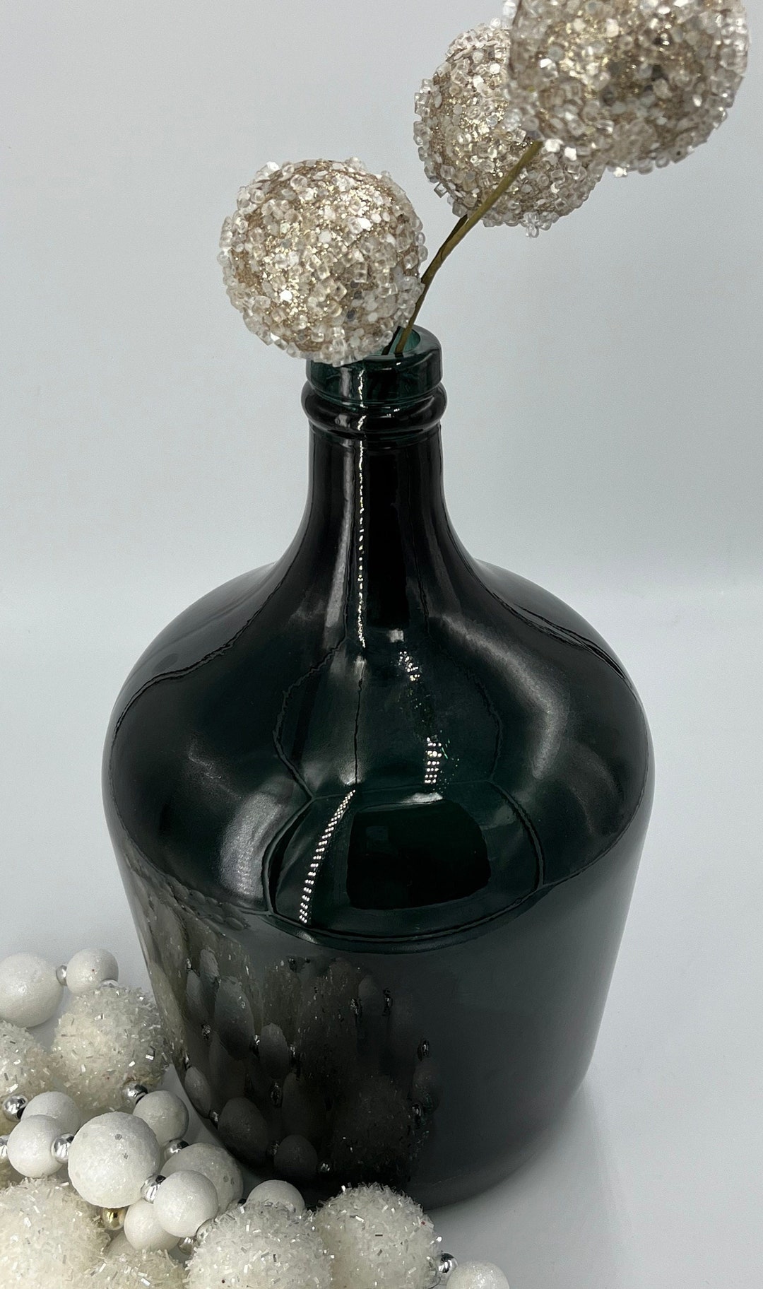 Stunning Hunter Green Glass Jug Etsy