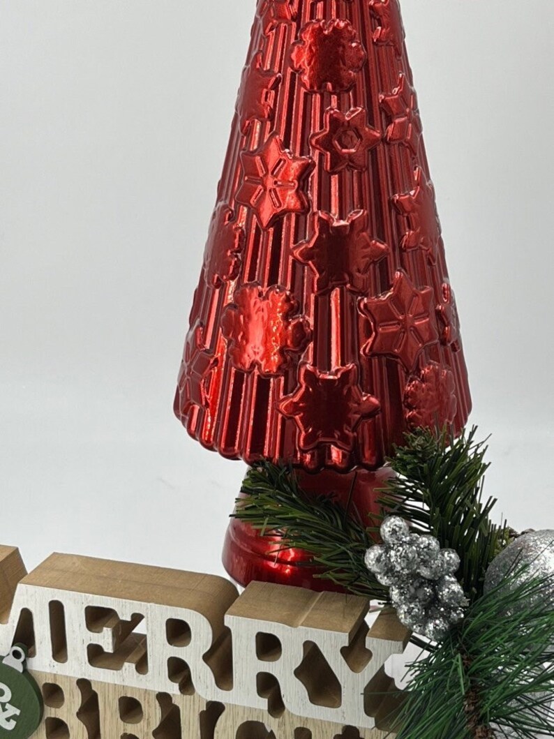 CHRISTMAS RED Glass Tree only 1 100 Recycled holiday Etsy