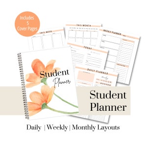 Student Planner Printable | Undated PDF Planner | Academic Organizer | Study Planner | College Planner | Digital Student Planner