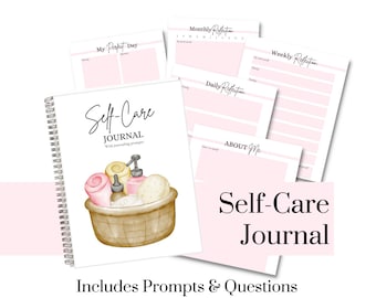 Self-Care Journal Druckbare PDF | Wellness-Planer für Frauen | Mental Gesundheit Tracker + Achtsamkeit Journal