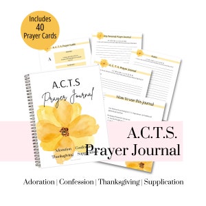 A.C.T.S. Prayer Journal | Printable PDF | Christian Devotional | Prayer Planner | Spiritual Growth | Bible Study | Instant Download